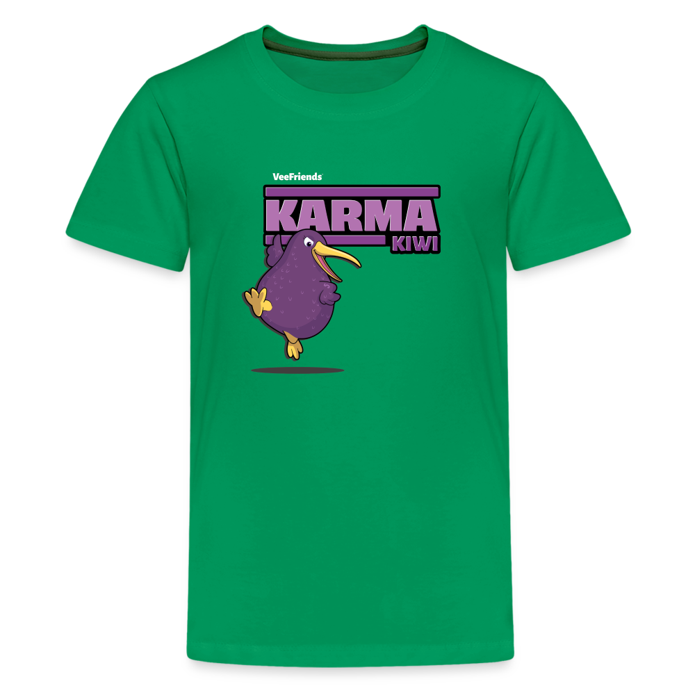 Karma Kiwi Character Comfort Kids Tee - kelly green