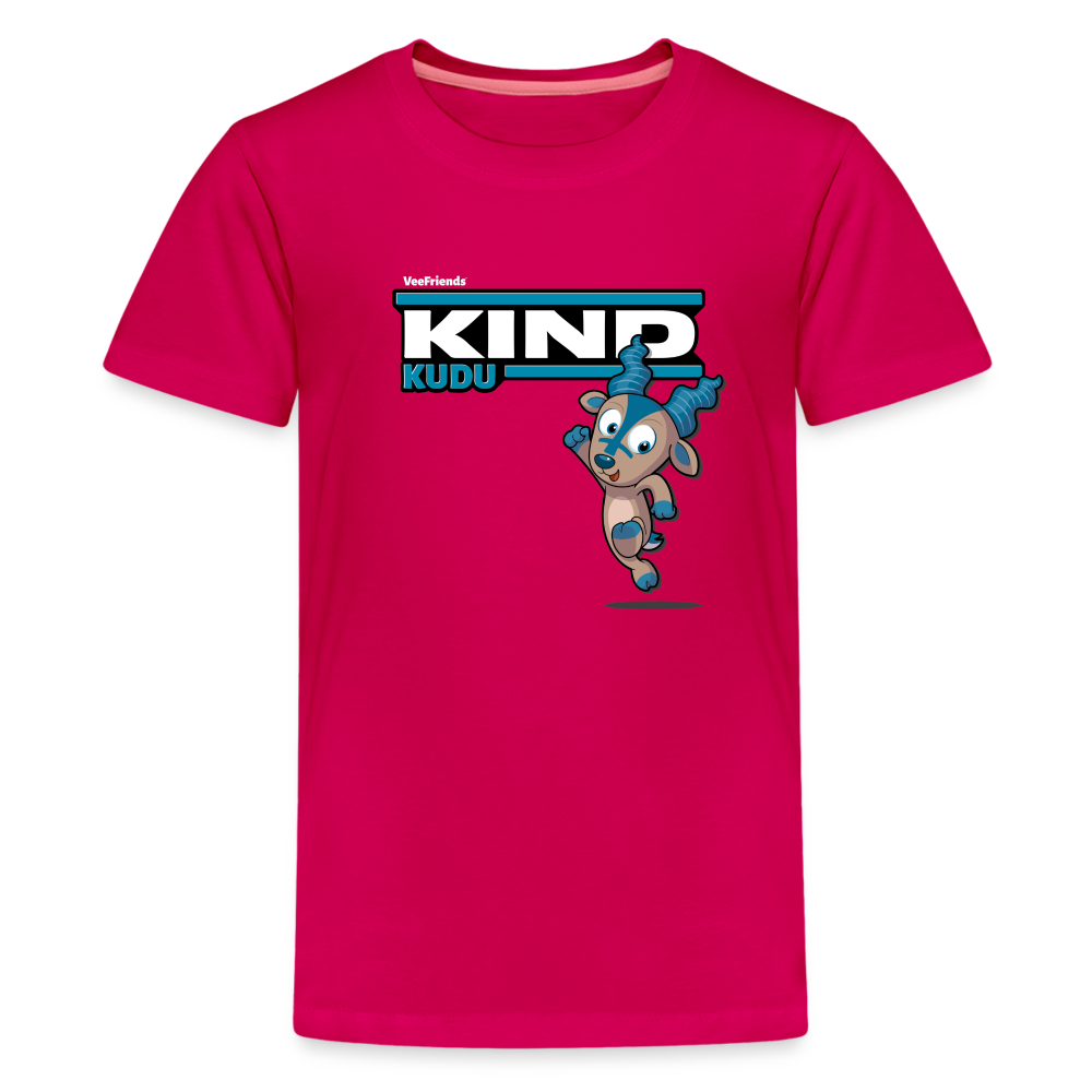 Kind Kudu Character Comfort Kids Tee - dark pink