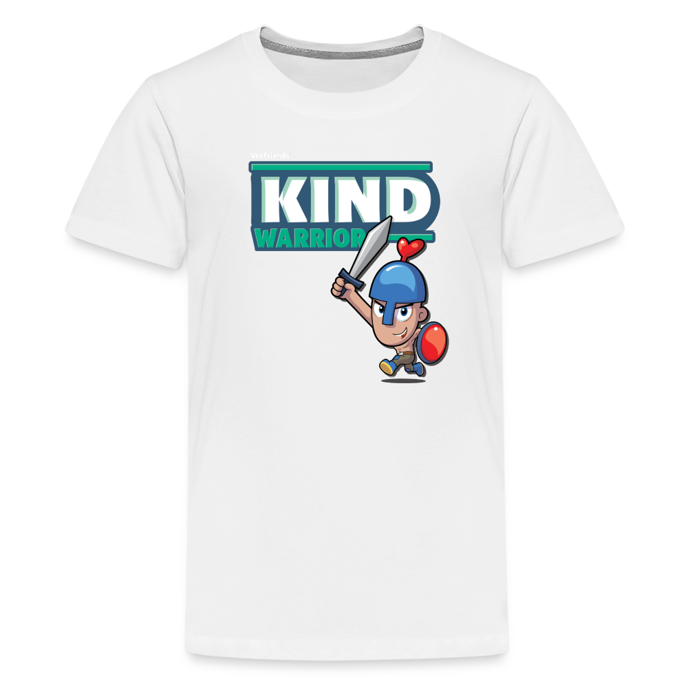 Kind-Warrior Character Comfort Kids Tee - white