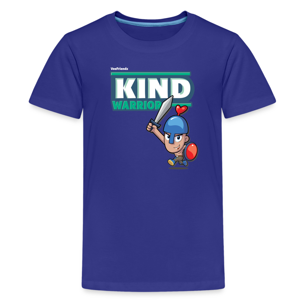 Kind-Warrior Character Comfort Kids Tee - royal blue