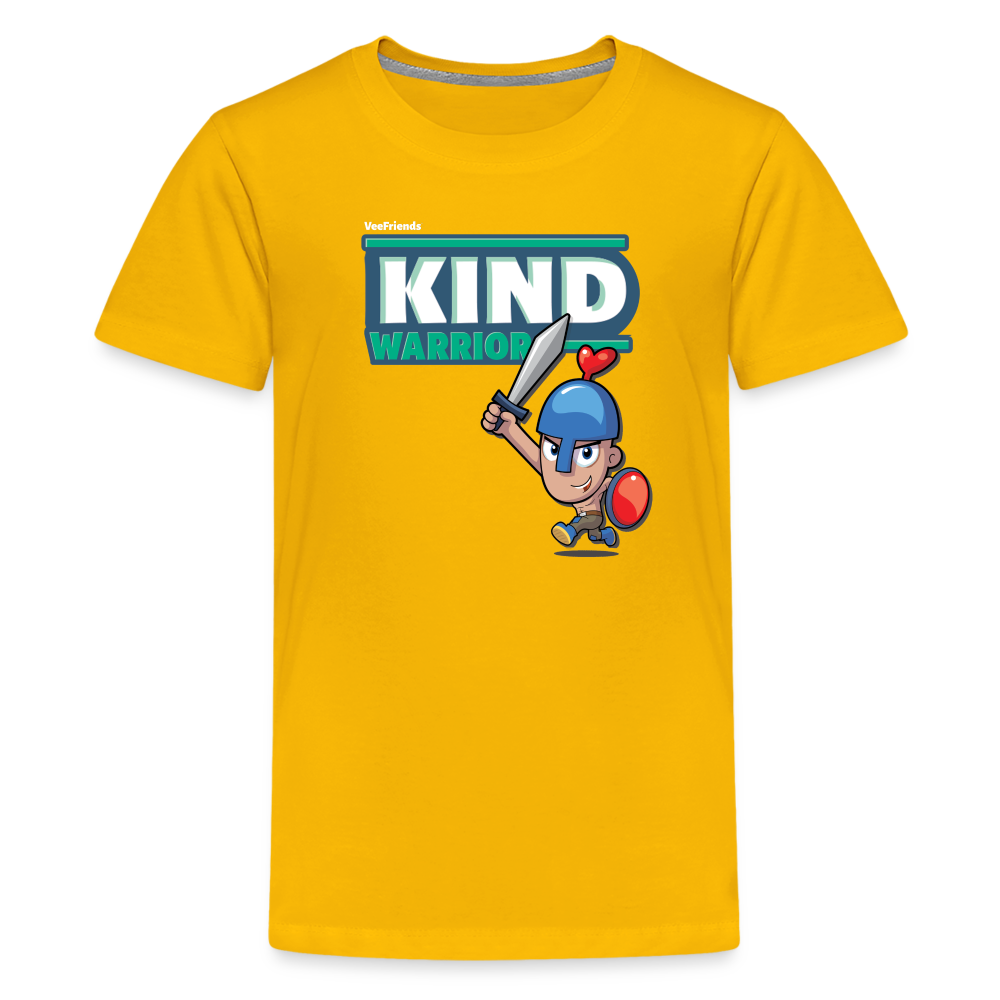 Kind-Warrior Character Comfort Kids Tee - sun yellow