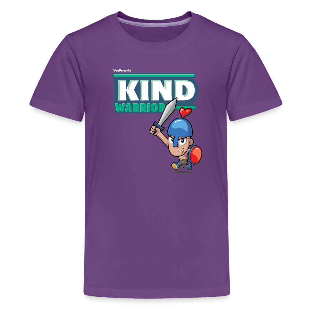 Kind-Warrior Character Comfort Kids Tee - purple