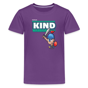 Kind-Warrior Character Comfort Kids Tee - purple