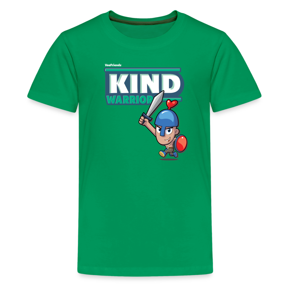 Kind-Warrior Character Comfort Kids Tee - kelly green