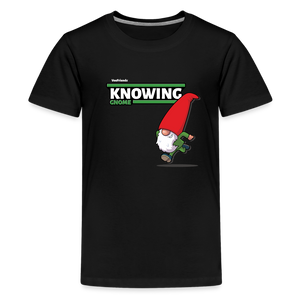 Knowing Gnome Character Comfort Kids Tee - black
