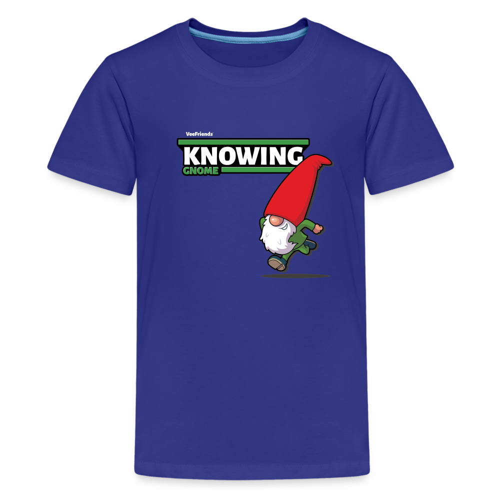 Knowing Gnome Character Comfort Kids Tee - royal blue