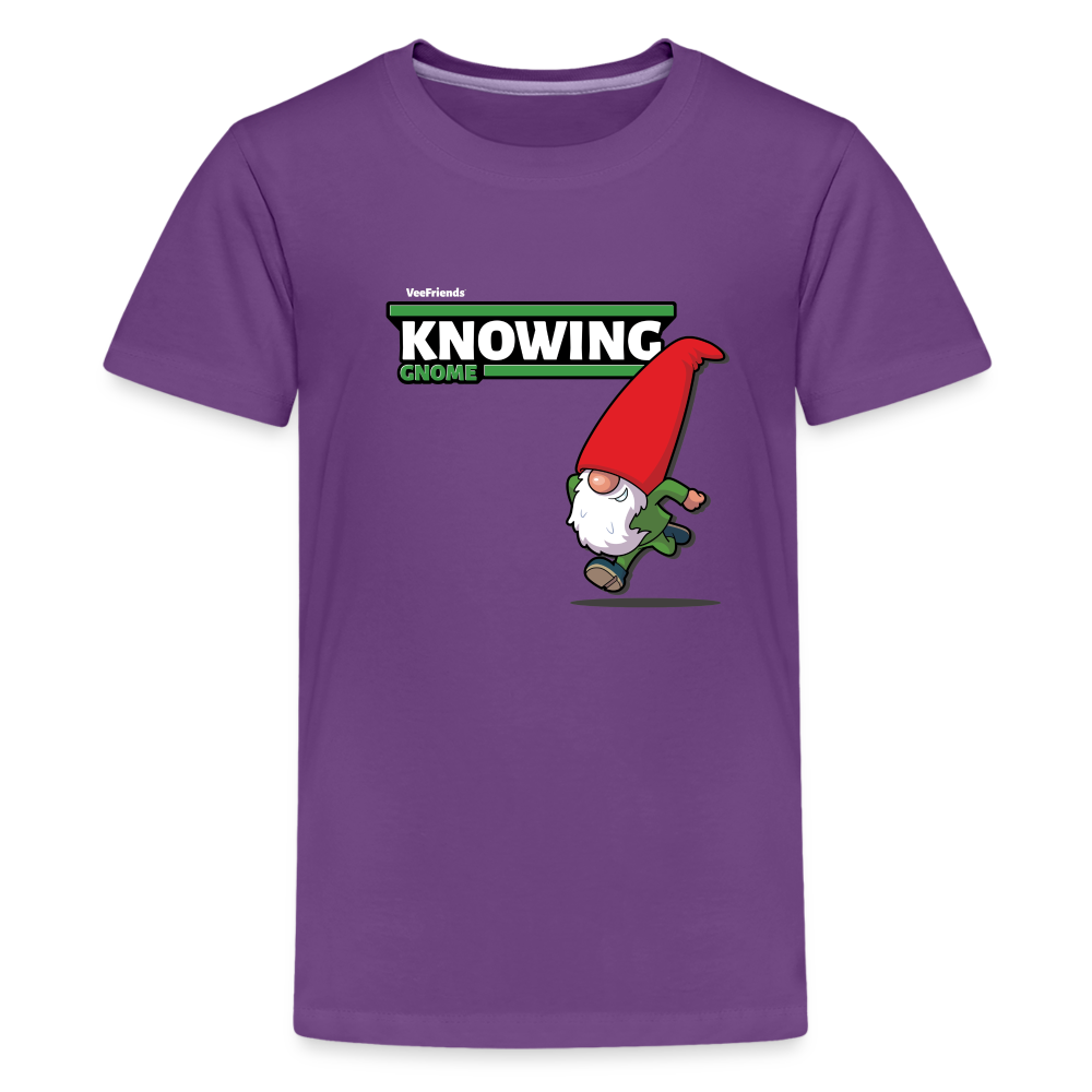 Knowing Gnome Character Comfort Kids Tee - purple