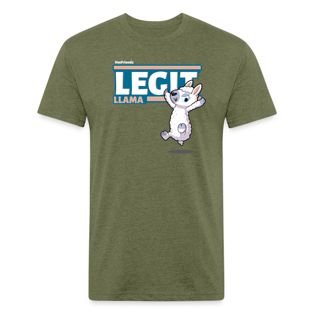 Legit Llama Character Comfort Adult Tee - heather military green