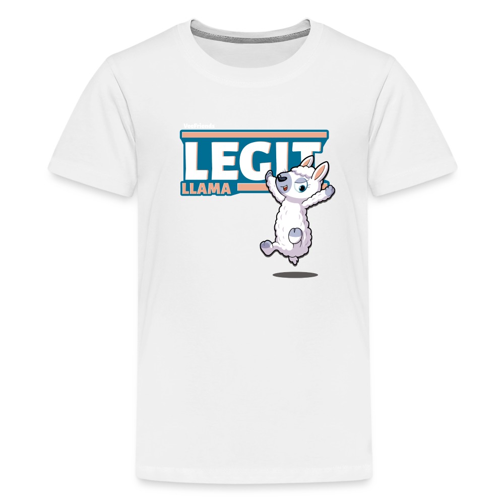 Legit Llama Character Comfort Kids Tee - white