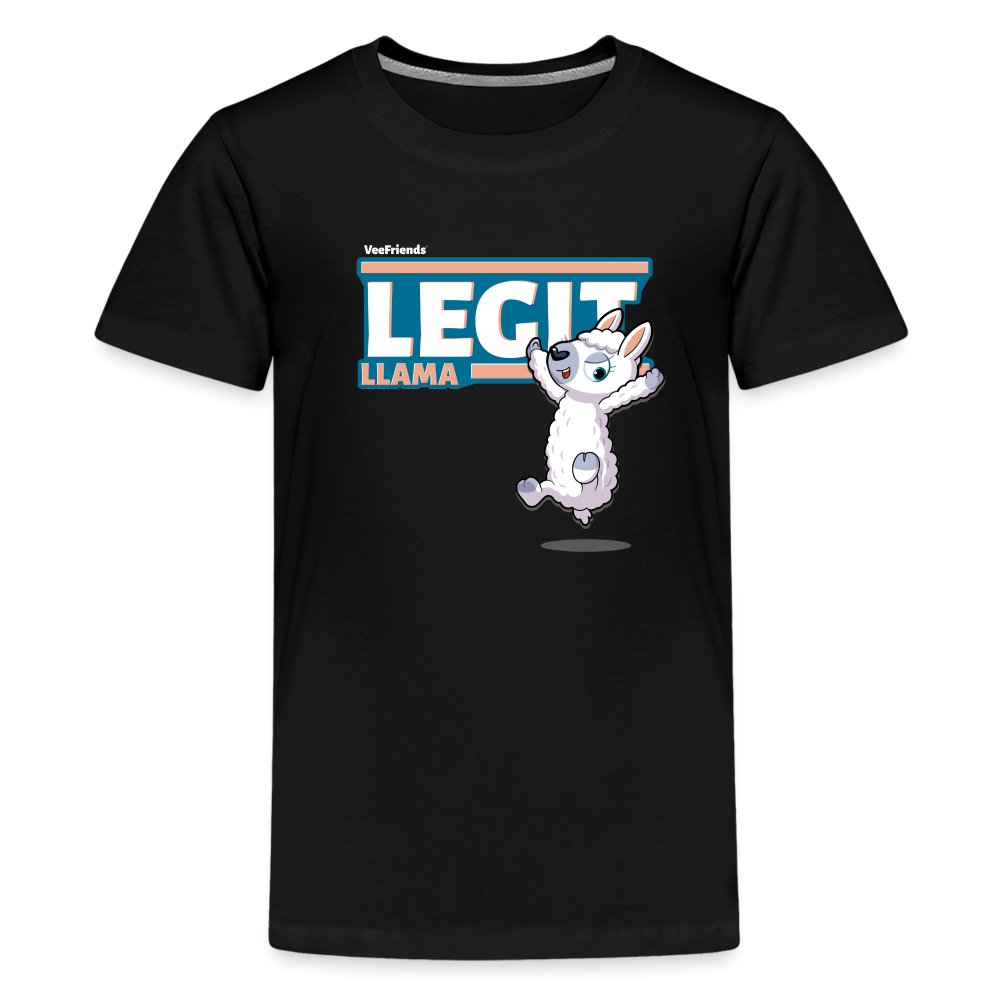 Legit Llama Character Comfort Kids Tee - black