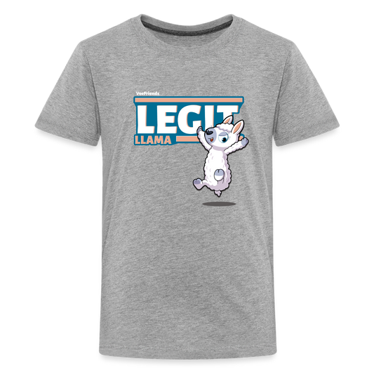 Legit Llama Character Comfort Kids Tee - heather gray