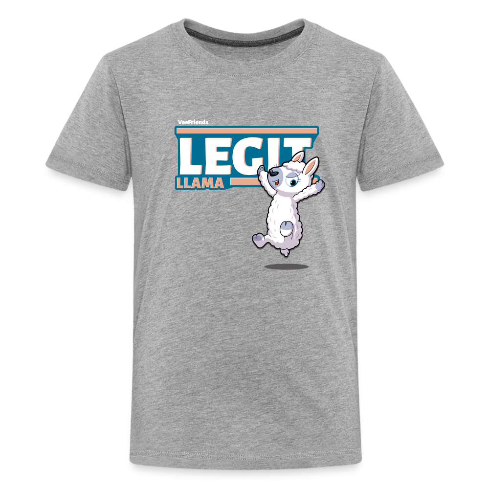 Legit Llama Character Comfort Kids Tee - heather gray