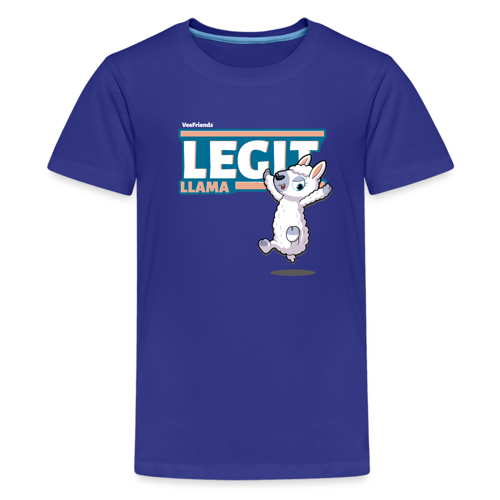 Legit Llama Character Comfort Kids Tee - royal blue