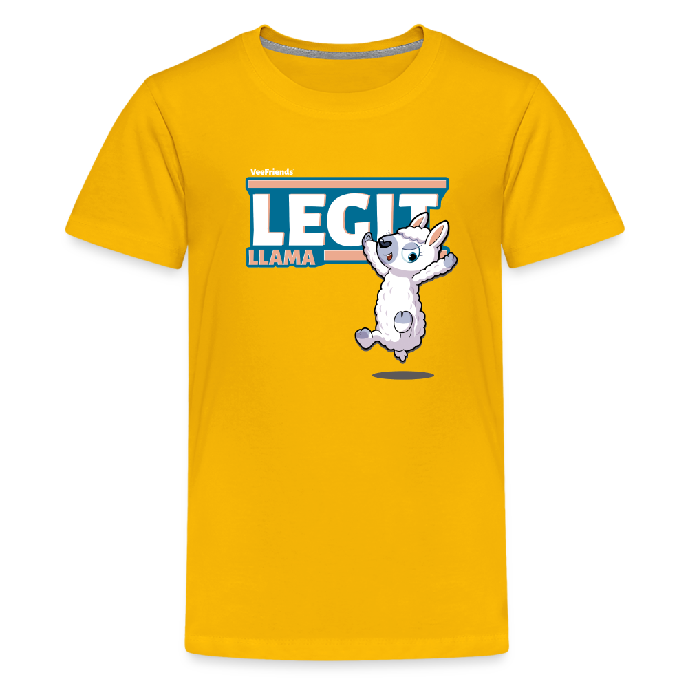 Legit Llama Character Comfort Kids Tee - sun yellow