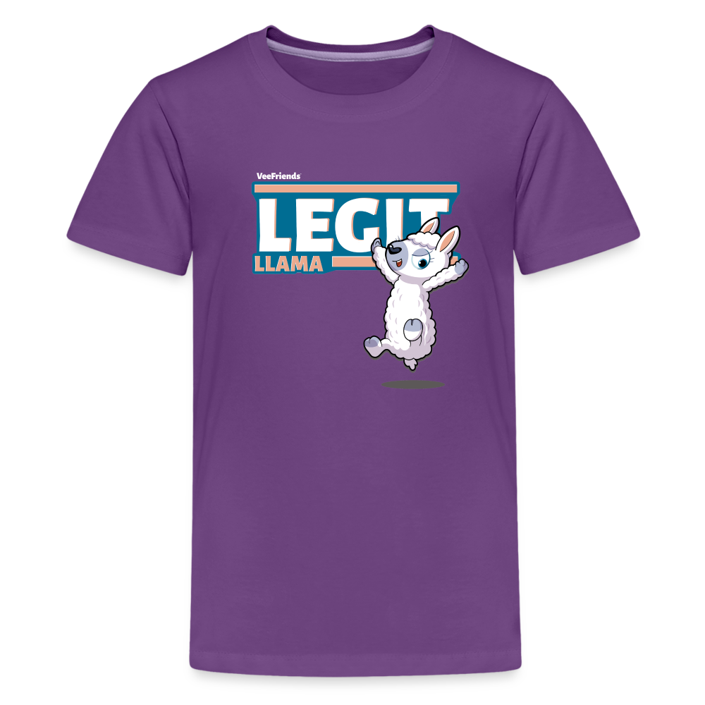 Legit Llama Character Comfort Kids Tee - purple