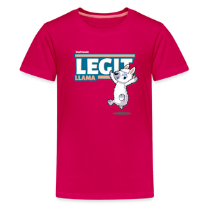 Legit Llama Character Comfort Kids Tee - dark pink