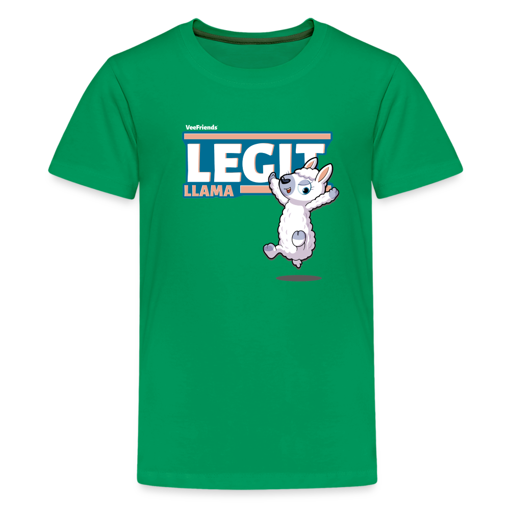 Legit Llama Character Comfort Kids Tee - kelly green