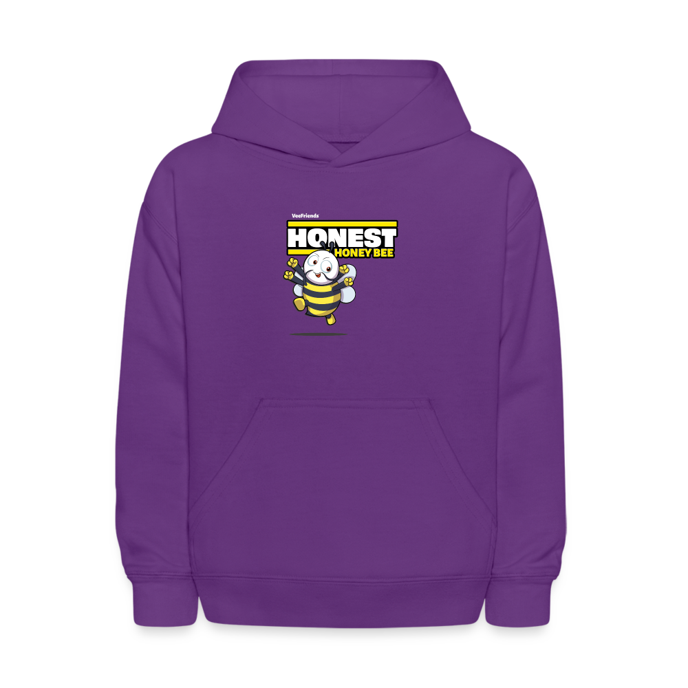 Honest Honey Bee Character Comfort Kids Hoodie - purple