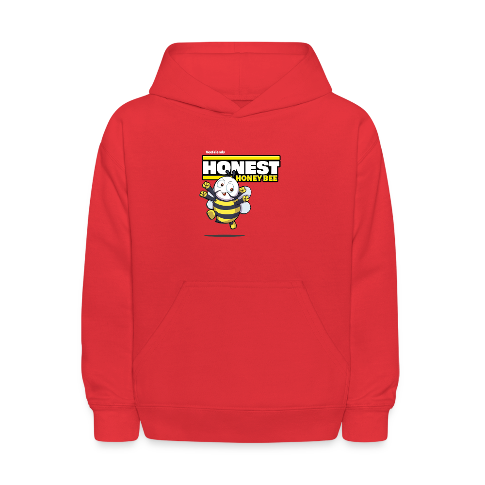 Honest Honey Bee Character Comfort Kids Hoodie - red