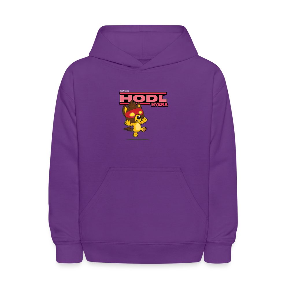 Hodl Hyena Character Comfort Kids Hoodie - purple