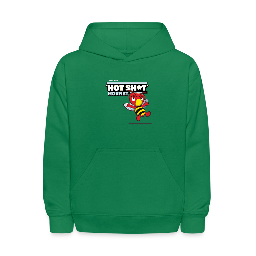 "Hot Sh*t" Hornet Character Comfort Kids Hoodie - kelly green