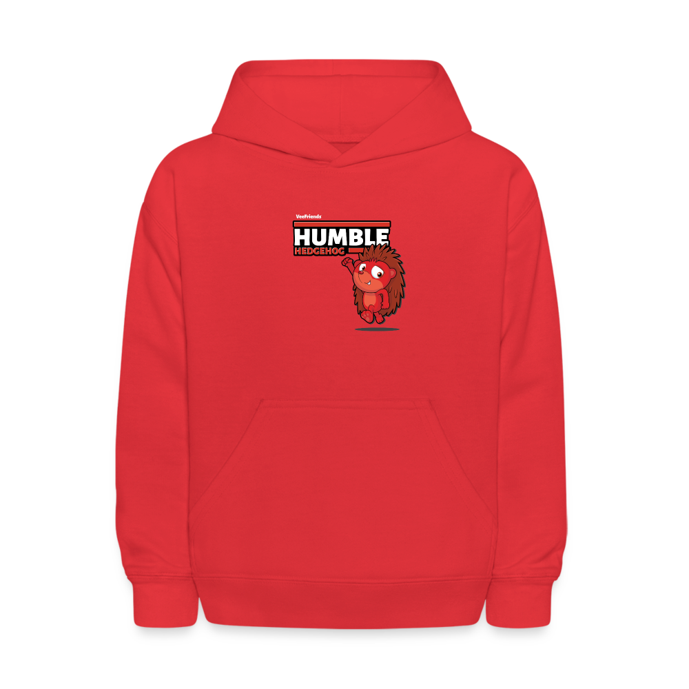 Humble Hedgehog Character Comfort Kids Hoodie - red