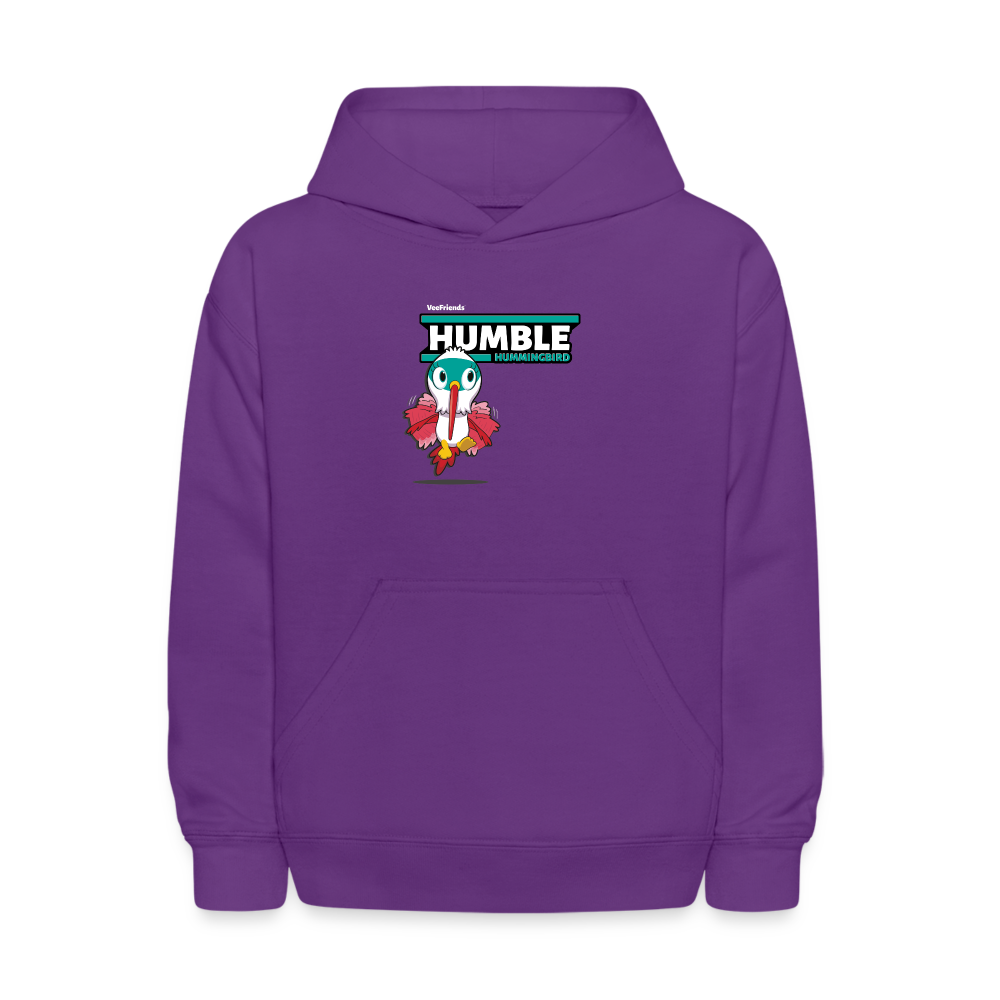 Humble Hummingbird Character Comfort Kids Hoodie - purple