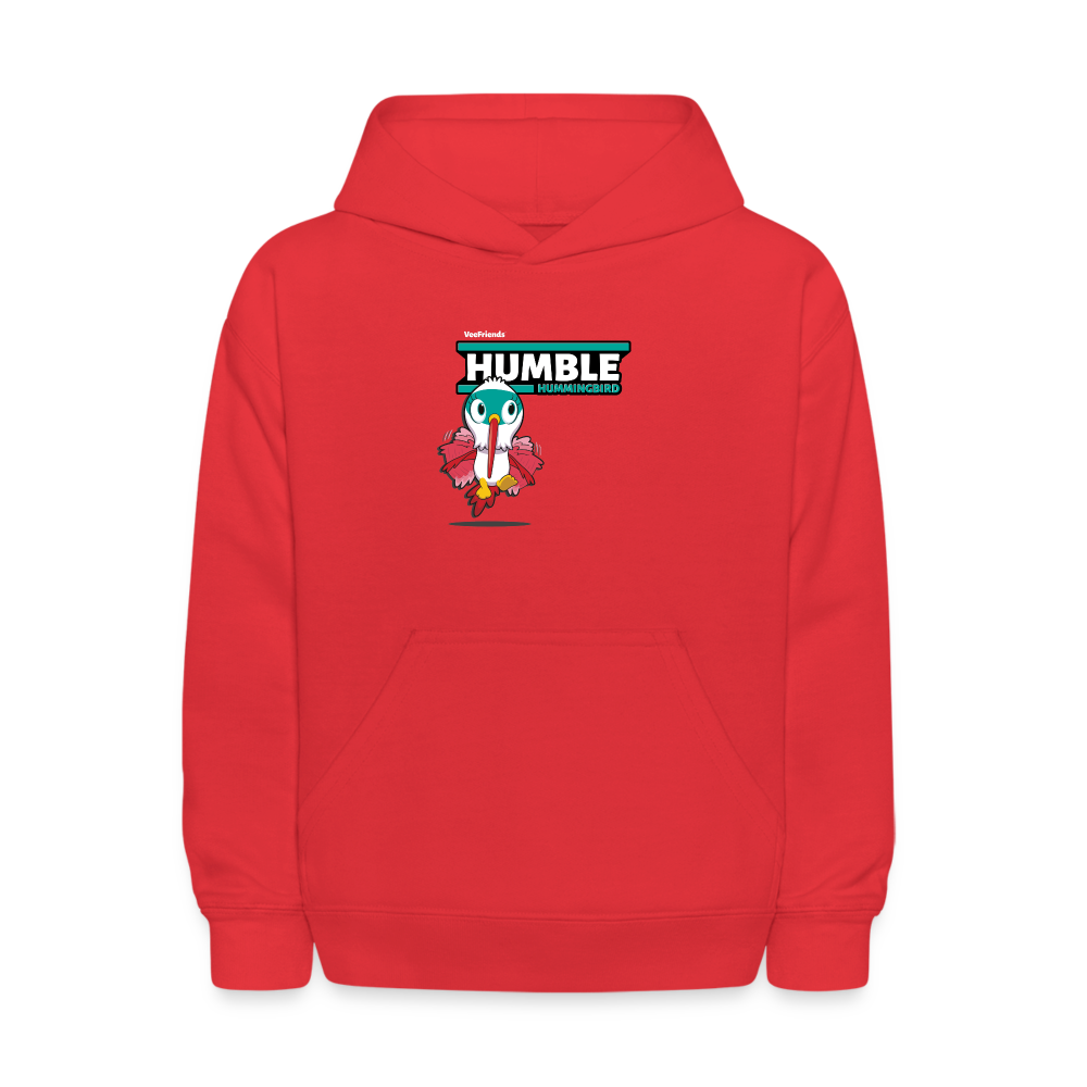 Humble Hummingbird Character Comfort Kids Hoodie - red