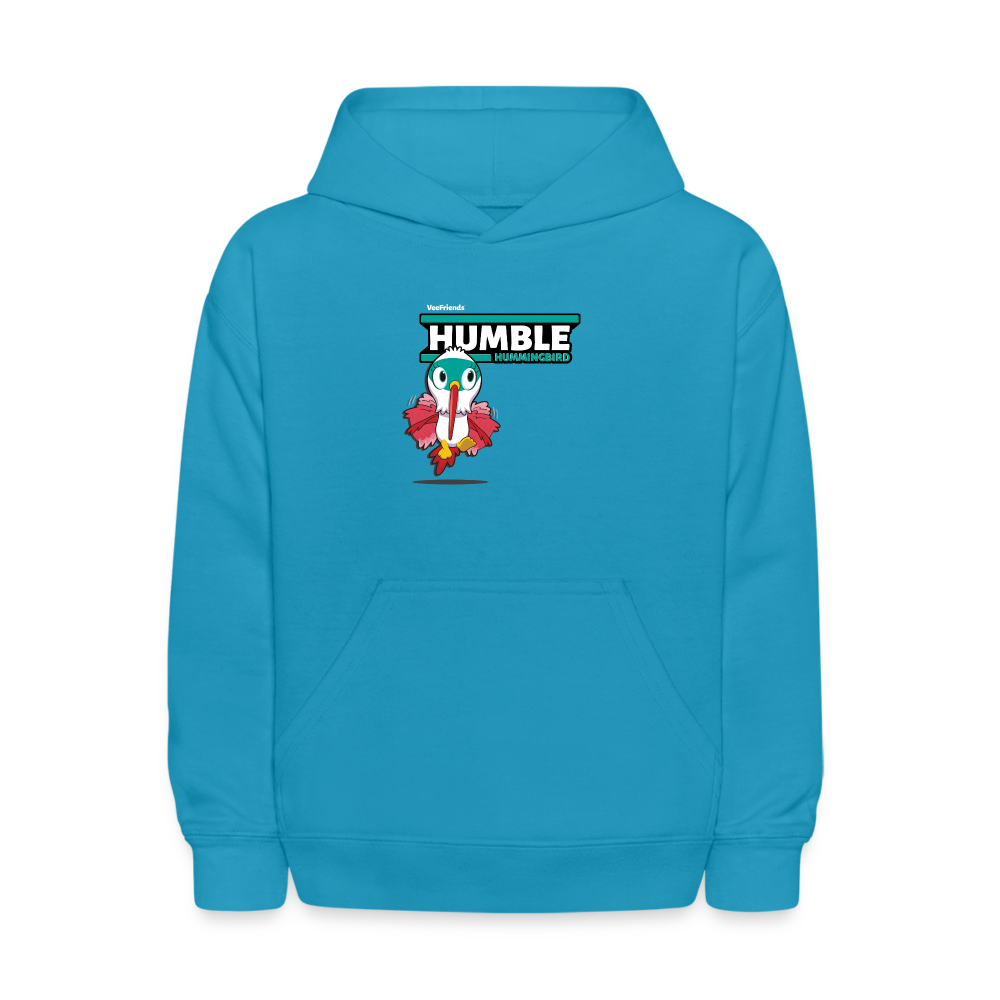 Humble Hummingbird Character Comfort Kids Hoodie - turquoise