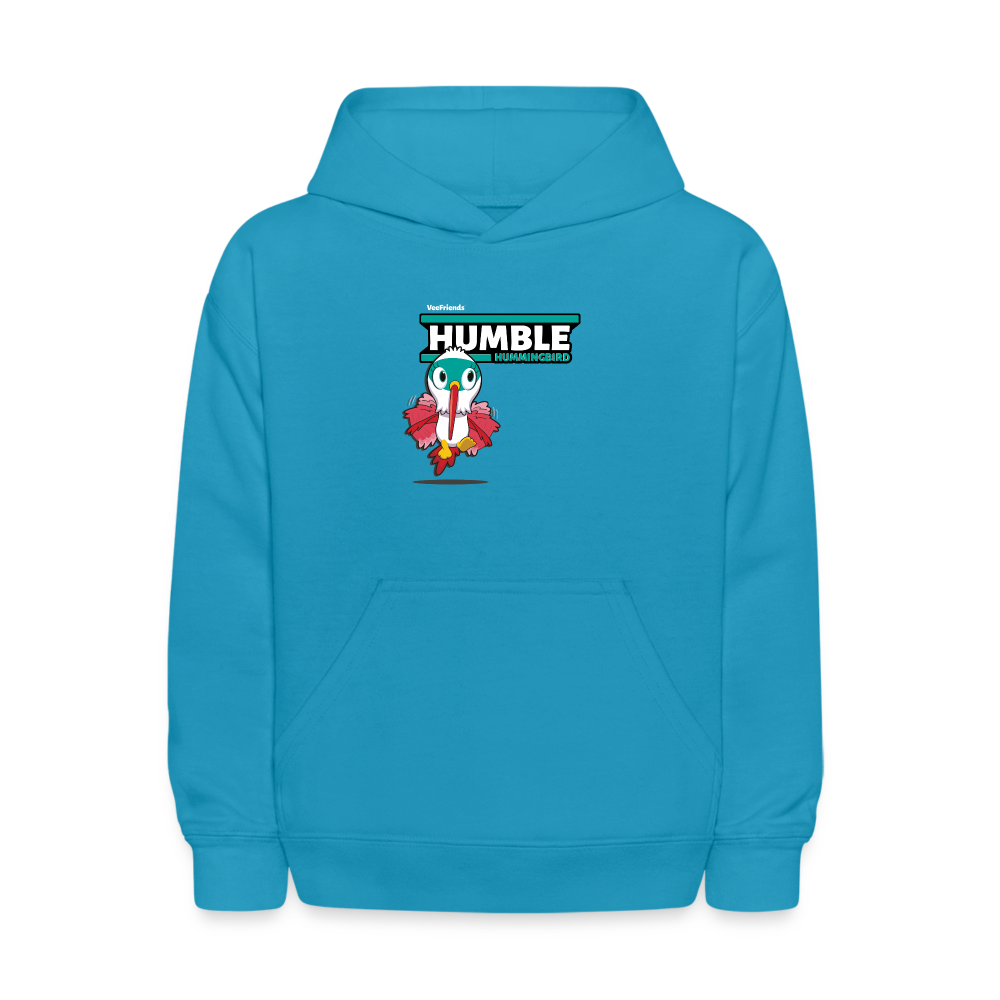 
            
                Load image into Gallery viewer, Humble Hummingbird Character Comfort Kids Hoodie - turquoise
            
        