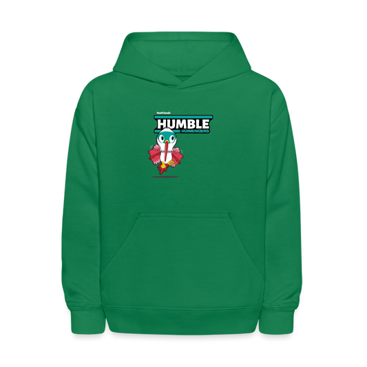 Humble Hummingbird Character Comfort Kids Hoodie - kelly green