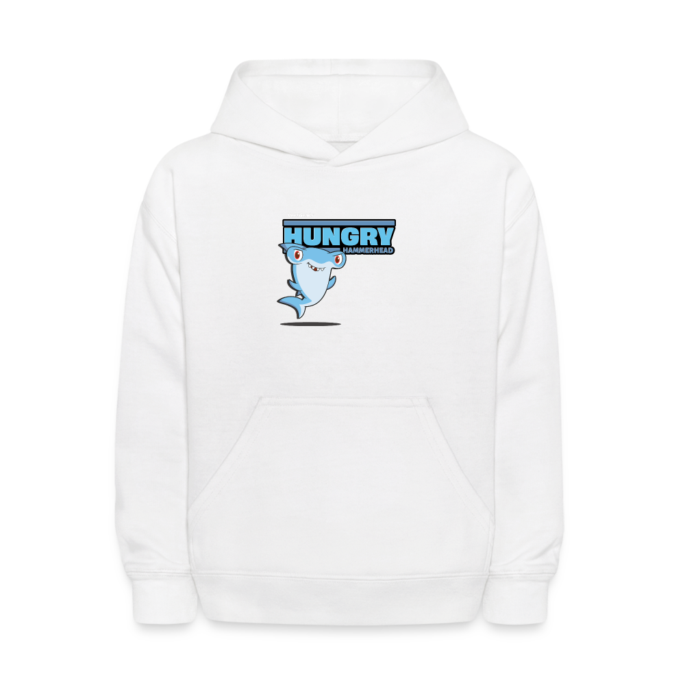 Hungry Hammerhead Character Comfort Kids Hoodie - white