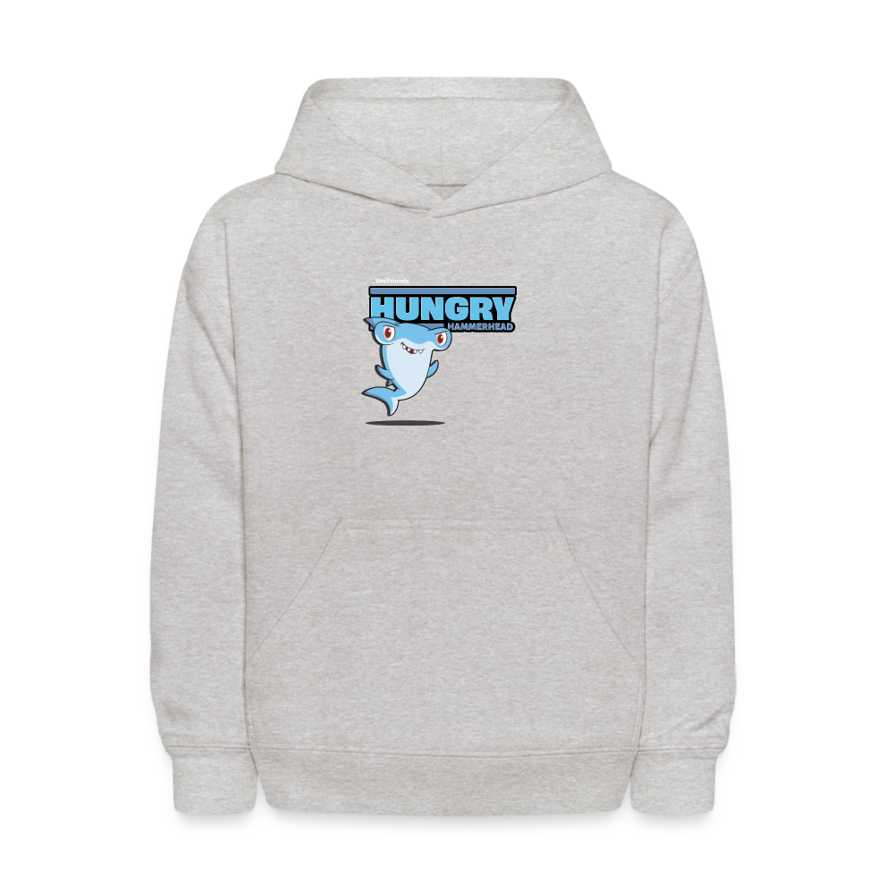 Hungry Hammerhead Character Comfort Kids Hoodie - heather gray