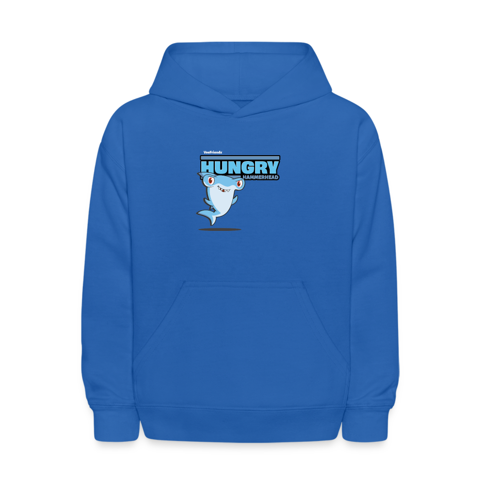 Hungry Hammerhead Character Comfort Kids Hoodie - royal blue