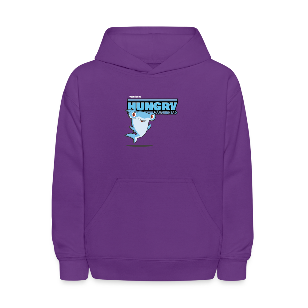 Hungry Hammerhead Character Comfort Kids Hoodie - purple