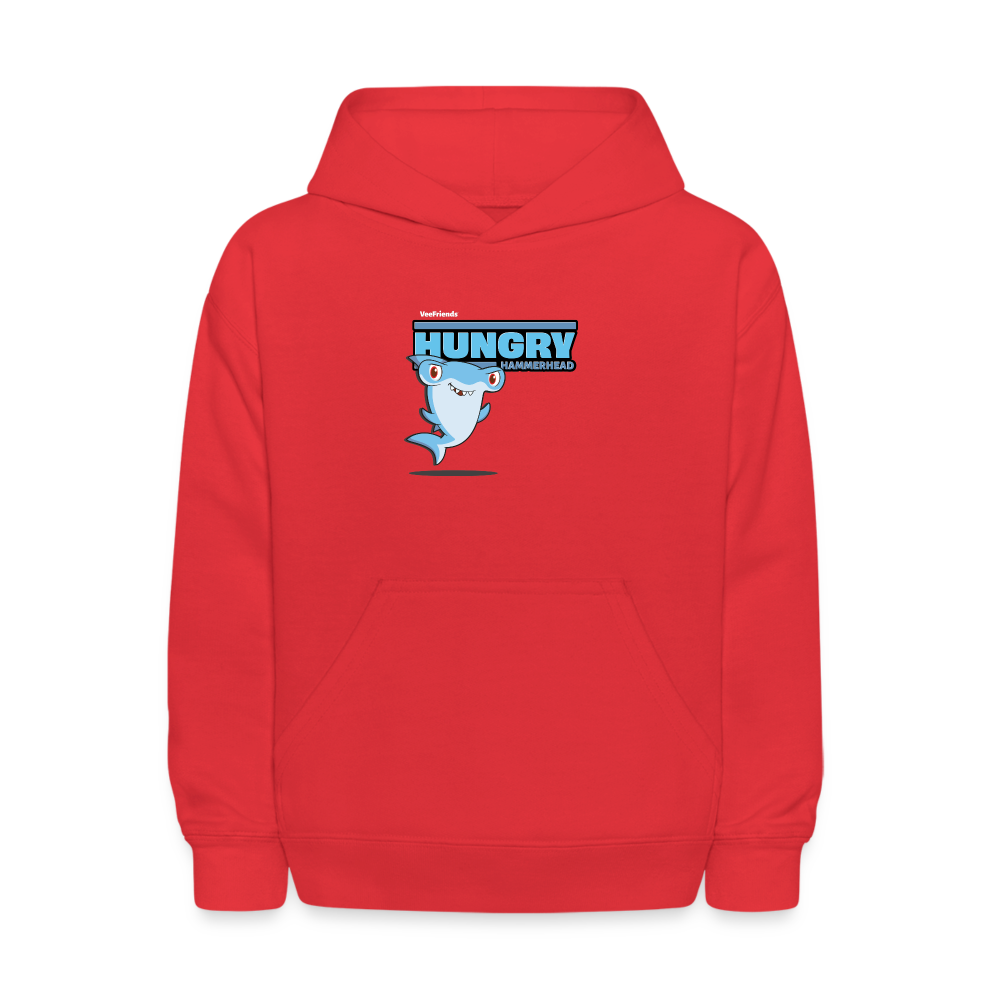 Hungry Hammerhead Character Comfort Kids Hoodie - red