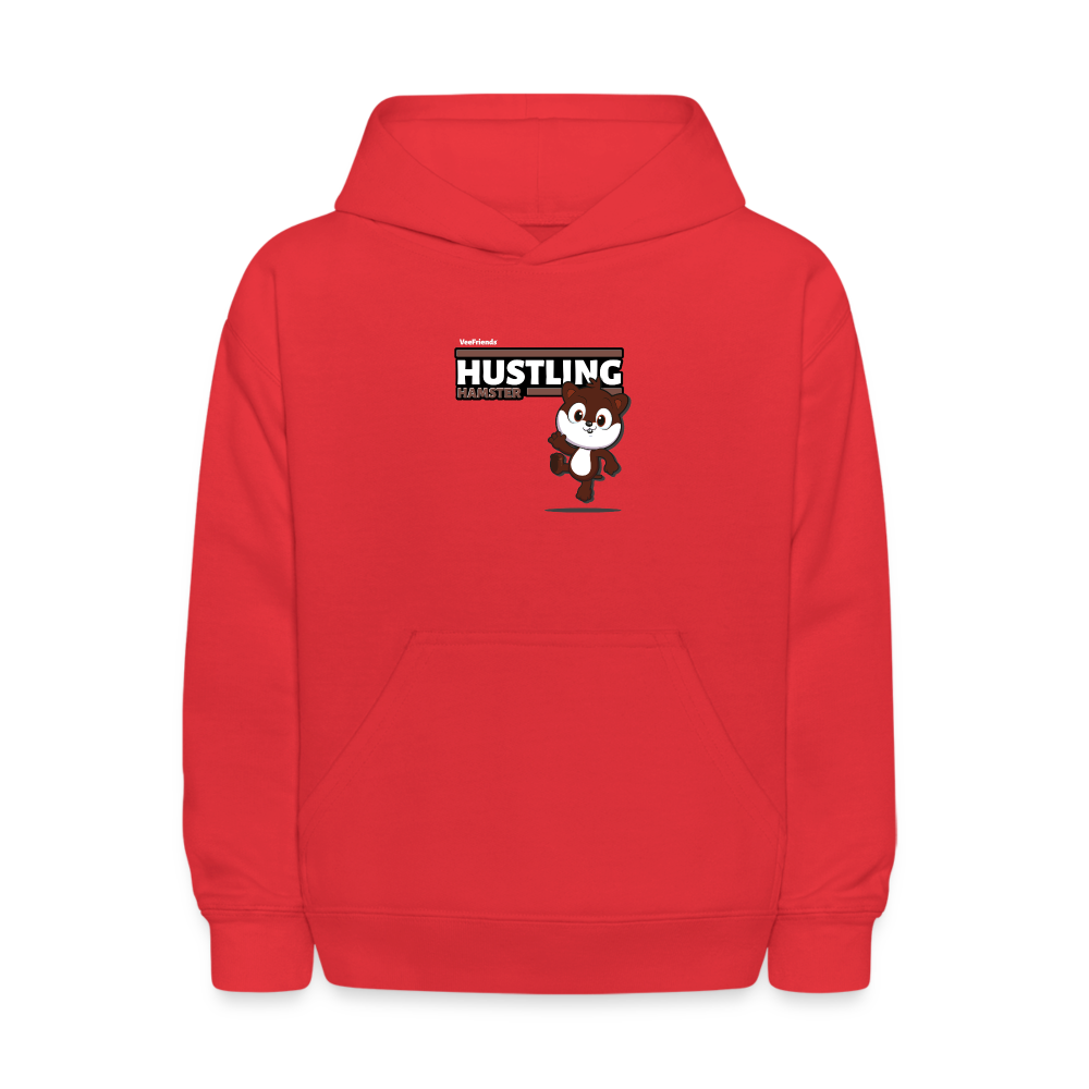 Hustling Hamster Character Comfort Kids Hoodie - red