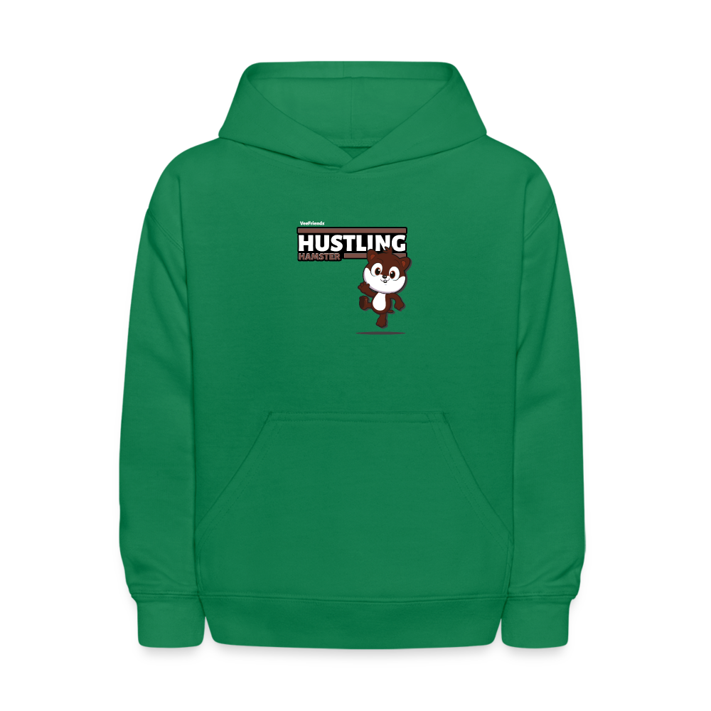 Hustling Hamster Character Comfort Kids Hoodie - kelly green