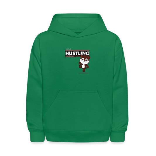 Hustling Hamster Character Comfort Kids Hoodie - kelly green