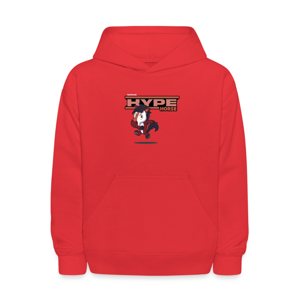 Hype Horse Character Comfort Kids Hoodie - red