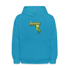 Independent Inch Worm Character Comfort Kids Hoodie - turquoise