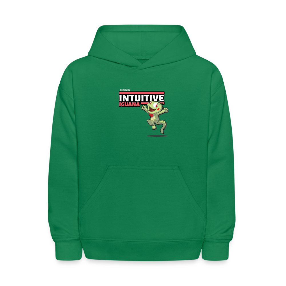 Intuitive Iguana Character Comfort Kids Hoodie - kelly green