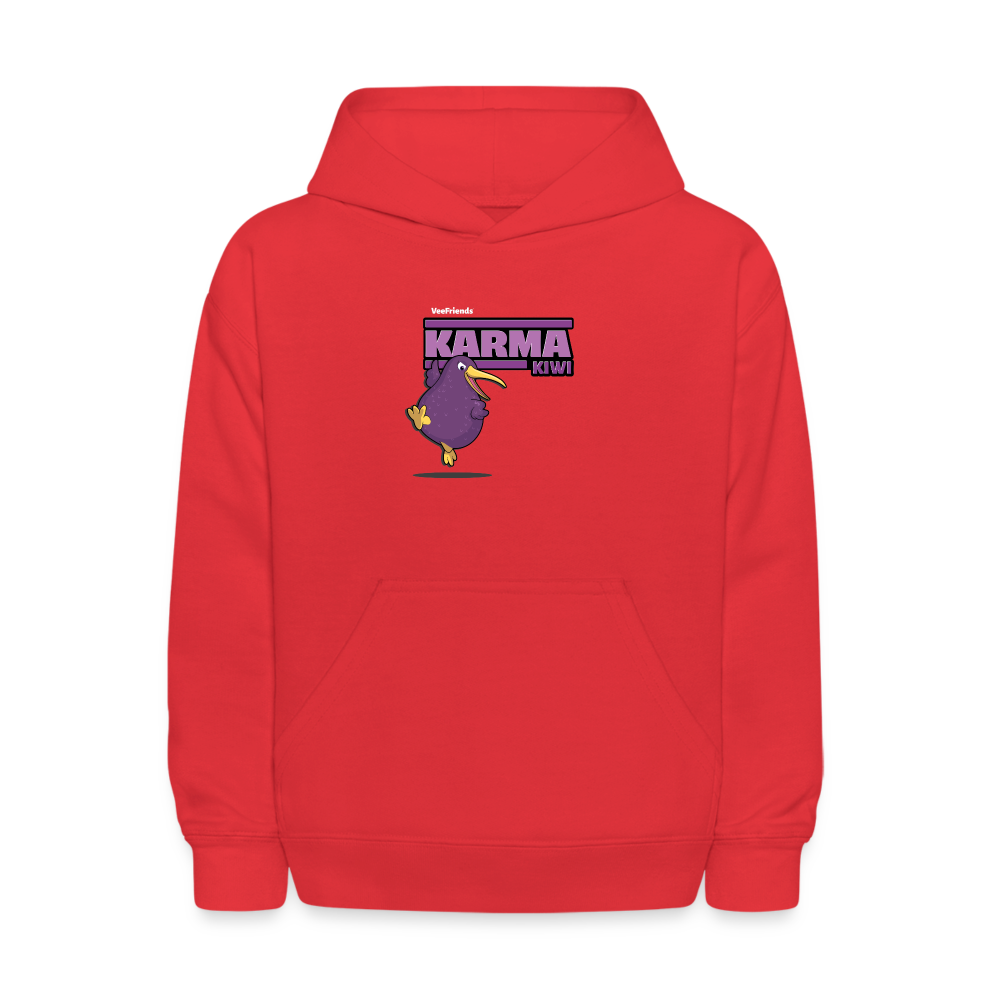 
            
                Load image into Gallery viewer, Karma Kiwi Character Comfort Kids Hoodie - red
            
        