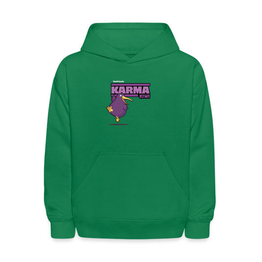 Karma Kiwi Character Comfort Kids Hoodie - kelly green