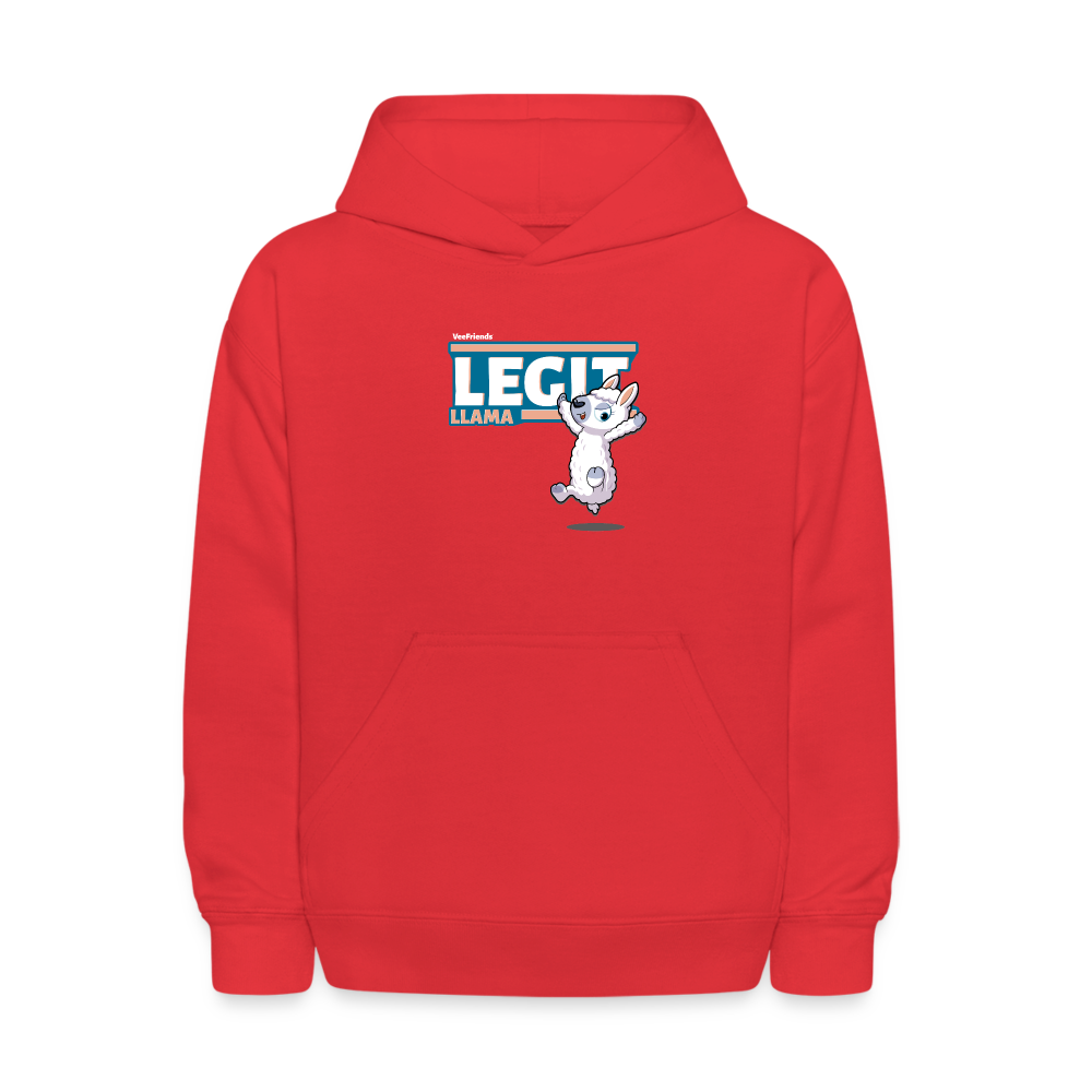 Legit Llama Character Comfort Kids Hoodie - red