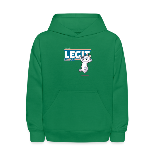 Legit Llama Character Comfort Kids Hoodie - kelly green