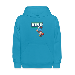 Kind-Warrior Character Comfort Kids Hoodie - turquoise