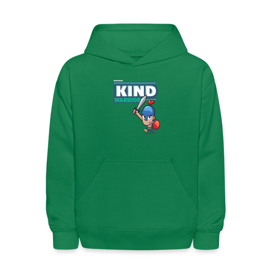 Kind-Warrior Character Comfort Kids Hoodie - kelly green