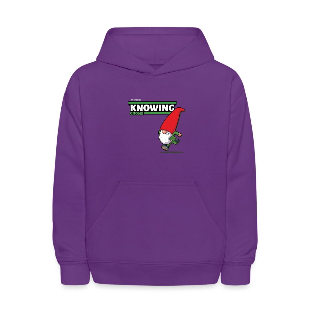 Knowing Gnome Character Comfort Kids Hoodie - purple