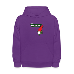 Knowing Gnome Character Comfort Kids Hoodie - purple